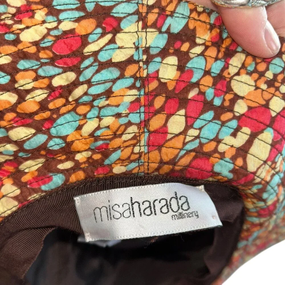 misaharada millinery bone cotton confetti multi color interior sun hat